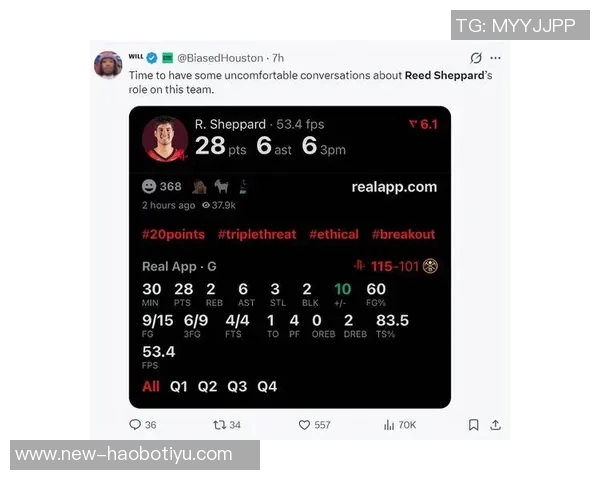 谢泼德本季表现大幅提升场均得分与三分命中率显著增长